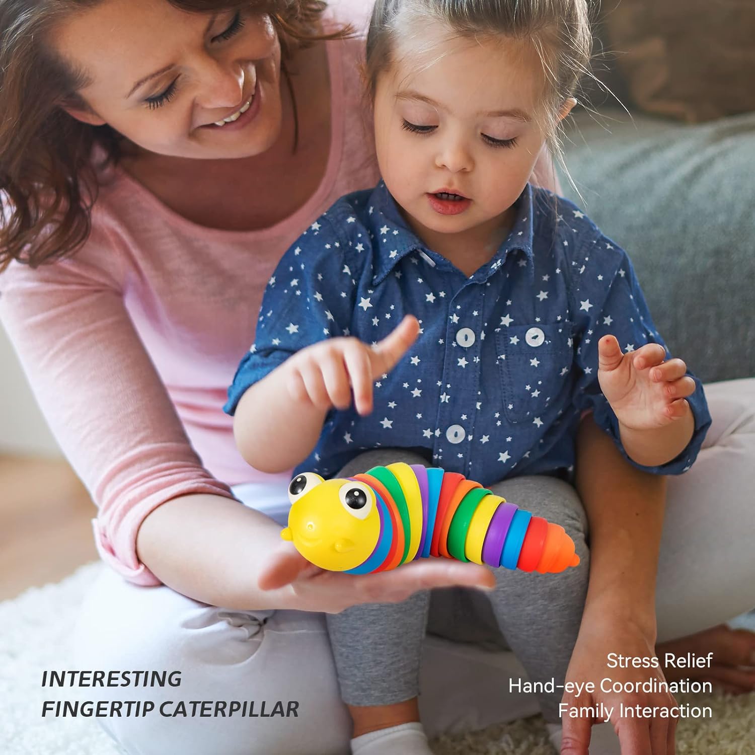 3D Rainbow Color Plastic Slug Fidget Toys, Stress Relieving Toy, Sensory Slug Toy for Boys and Girls, Finger slug Toy, for Autistic, Caterpillar Fidget Toys Stress Relief Gifts for Toddlers Kids Adults  (1 Pc) 3D Rainbow Color Plastic Slug Fidget Toys, Stress Relieving Toy, Sensory Slug Toy for Boys and Girls, Finger slug Toy, for Autistic, Caterpillar Fidget Toys Stress Relief Gifts for Toddlers Kids Adults  (1 Pc)